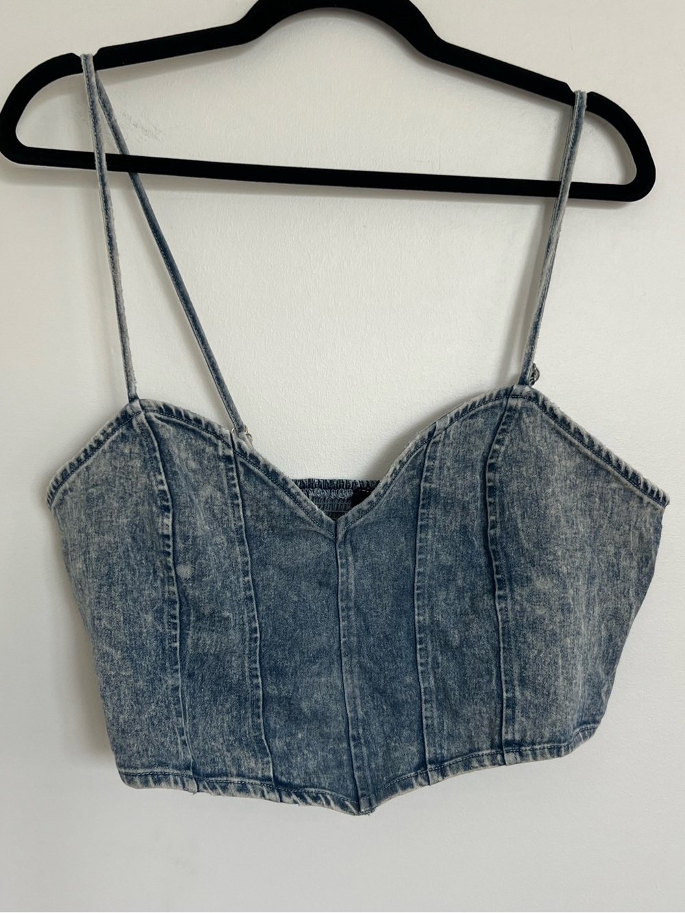 Jealous Tomato Denim Corset Crop Top in Blue Size XL